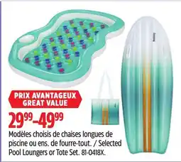 Canadian Tire Selected Funsicle Pool Loungers or Tote Set offer