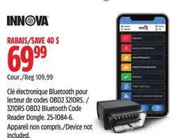 Canadian Tire Innova 3210RS OBD2 Bluetooth Code Reader Dongle offer