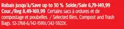 Canadian Tire Selected Bins, Compost and Trash Bags offer