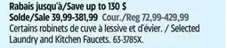 Canadian Tire Canvas Selected Laundry and Kitchen Faucets offer