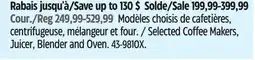 Canadian Tire Selected Coffee Makers, Juicer, Blender and Oven offer