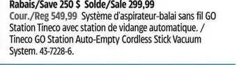 Canadian Tire Tineco GO Station Auto-Empty Cordless Stick Vacuum System offer