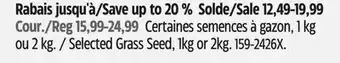 Canadian Tire Selected Grass Seed offer