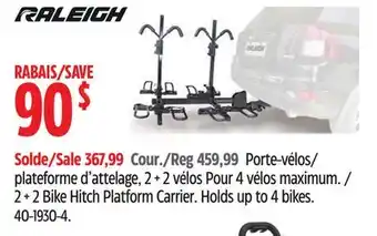 Canadian Tire Raleigh 2 + 2 Bike Hitch Platform Carrier offer