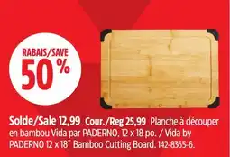 Canadian Tire Vida by PADERNO 12 x 18˝ Bamboo Cutting Board offer