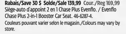 Canadian Tire Evenflo Chase Plus 2-in-1 Booster Car Seat offer