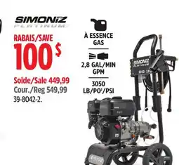 Canadian Tire SIMONIZ PLATINUM pressure washer offer