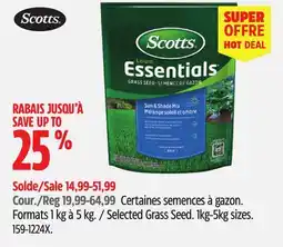 Canadian Tire Scotts Selected Grass Seed. 1kg-5kg sizes offer