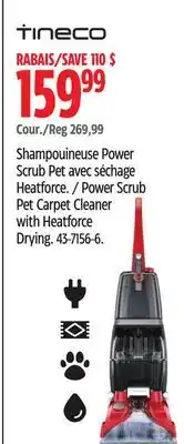 Canadian Tire Tineco Power Scrub Pet Carpet Cleaner with Heatforce Drying offer