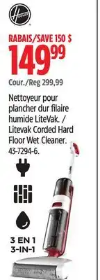 Canadian Tire Hoover Litevak Corded Hard Floor Wet Cleaner offer