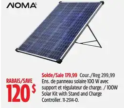 Canadian Tire 100W Solar Kit with Stand and Charge Controller offer