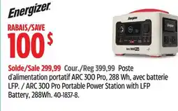 Canadian Tire Energizer ARC 300 Pro Portable Power Station with LFP Battery, 288Wh offer