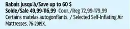 Canadian Tire Selected Self-Inflating Air Mattresses offer