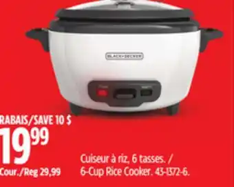 Canadian Tire Black+Decker 6-Cup Rice Cooker offer