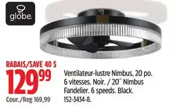 Canadian Tire Globe 20˝ Nimbus Fandelier offer