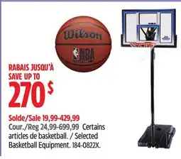 Canadian Tire Selected Basketball Equipment offer