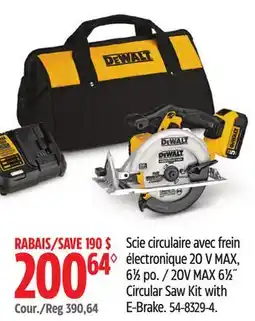 Canadian Tire DEWALT 20V MAX 61⁄2˝ Circular Saw Kit with E-Brake offer