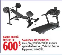 Canadian Tire Bowflex Selected Exercise Equipment offer