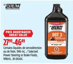 Canadian Tire Selected Power Steering or Brake Fluids, 946mL offer
