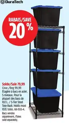 Canadian Tire DuraTech 5-Tier Steel Tote Rack offer