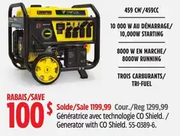 Canadian Tire Champion Generator with CO Shield offer