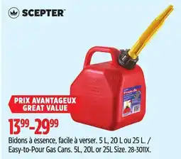 Canadian Tire Scepter Easy-to-Pour Gas Cans offer