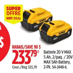 Canadian Tire Dewalt 20V MAX 5Ah Battery, 2-Pk offer