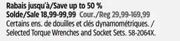 Canadian Tire Selected Maximum Torque Wrenches and Socket Sets offer