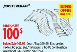 Canadian Tire Mastercraft 60-Pc Combination Wrench Set. SAE/Metric offer