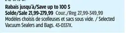 Canadian Tire Selected Vacuum Sealers and Bags offer