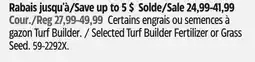 Canadian Tire Scotts Selected Turf Builder Fertilizer or Grass Seed offer