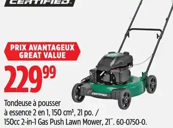 Canadian Tire Certified 150cc 2-in-1 Gas Push Lawn Mower, 21˝ offer