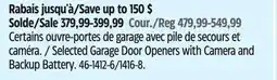 Canadian Tire Selected Chamberlain Garage Door Openers with Camera and Backup Battery offer