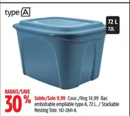Canadian Tire Stackable Nesting Tote offer