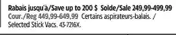 Canadian Tire Selected Hoover Stick Vacs offer