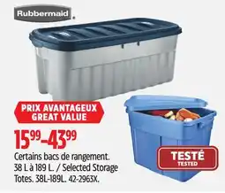 Canadian Tire Selected Rubbermaid Storage Totes offer