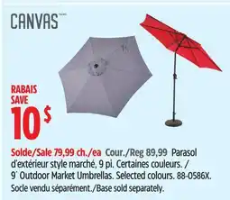 Canadian Tire CANVAS 9' Outdoor Market Umbrellas offer