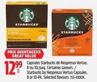 Canadian Tire Starbucks by Nespresso Vertuo Capsules, 8 or 10-Pk offer