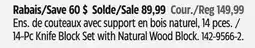 Canadian Tire Vida by PADERNO 14-Pc Knife Block Set with Natural Wood Block offer