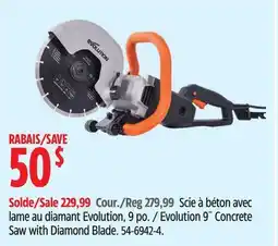 Canadian Tire Evolution 9˝ Concrete Saw with Diamond Blade offer