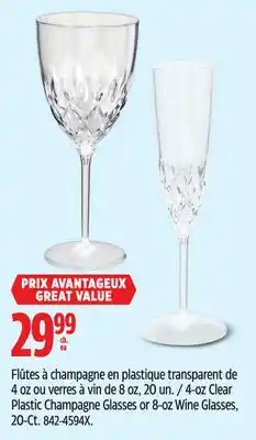 Canadian Tire 4-oz Clear Plastic Champagne Glasses or 8-oz Wine Glasses, 20-Ct offer
