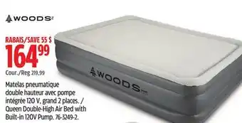 Canadian Tire WOODS Queen Double-High Air Bed with Built-in 120V Pump offer