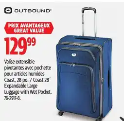 Canadian Tire Outbound Coast 28˝ Expandable Large Luggage with Wet Pocket offer