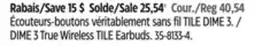 Canadian Tire Skullcandy DIME 3 True Wireless TILE Earbuds offer