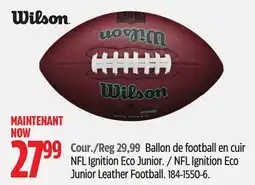 Canadian Tire Wilson NFL Ignition Eco Junior Leather Football offer