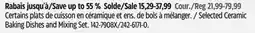 Canadian Tire Selected Ceramic Baking Dishes and Mixing Set offer