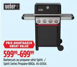 Canadian Tire WEBER Spirit Series Propane BBQs offer