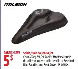 Canadian Tire Raleigh Selected Bike Saddles and Seat Cover offer