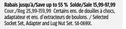 Canadian Tire Selected Socket Set, Adapter and Lug Nut Set offer