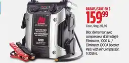 Canadian Tire Motomaster Eliminator 1000A Booster Pack with Air Compressor offer